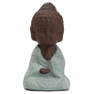 Kiwarm 1PC Monk Figurine Buddha Statue Tathagata India Yoga Mandala Sculptures