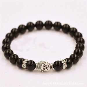 Alloy Rammel Silver Buddha Elastic Beaded Bracelet Tibet Charm