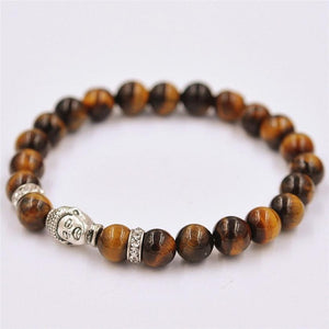 Alloy Rammel Silver Buddha Elastic Beaded Bracelet Tibet Charm