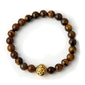 Wholesale Beaded Bracelet Yoga Jewelry Gold Color Buddha Leo Lion Head Bracelet