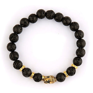 Wholesale Beaded Bracelet Yoga Jewelry Gold Color Buddha Leo Lion Head Bracelet