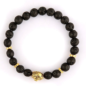 Wholesale Beaded Bracelet Yoga Jewelry Gold Color Buddha Leo Lion Head Bracelet