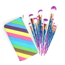 12Pcs Diamond Shaped Makeup Brush Set+Big Fish Tail