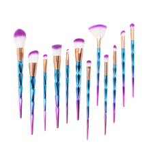 12Pcs Diamond Shaped Makeup Brush Set+Big Fish Tail