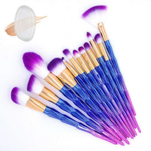 12Pcs Diamond Shaped Makeup Brush Set+Big Fish Tail