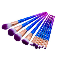 zwellbe 10Pcs Diamond Makeup Brush Set Powder