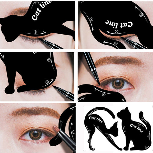 New 2017 Sexy Women 2pcs Stencils Template Eyeliner