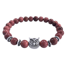 Volcanic Bracelet Owl Bracelet Silver Bracelet Lava Stone Bead Bracelets