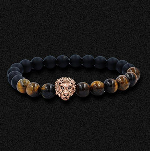 Women Men Bracelet Lion Elastic Beaded Bracelet Tibet Charm Bracelets GD