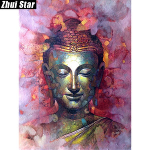 Zhui Star Full Square Drill 5D DIY Diamond Painting "Buddha & flower"