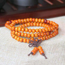 FAMSHIN 6mm Natural Sandalwood Buddhist Buddha Meditation 108 beads Wood Prayer