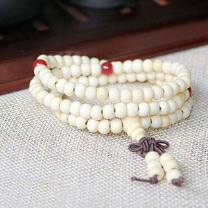 FAMSHIN 6mm Natural Sandalwood Buddhist Buddha Meditation 108 beads Wood Prayer