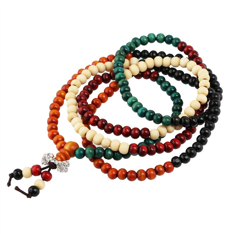 216pcs Sandal Wood Buddhist Bracelet Necklace Buddha Mala